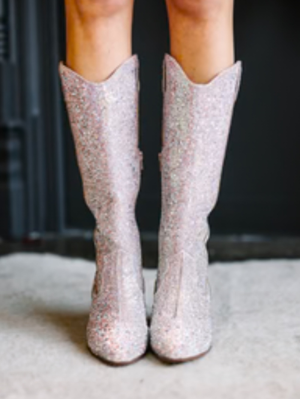 Matisse Style Rhinestone Cowgirl Western Boots 11 Sparkly Tall Silver Bling